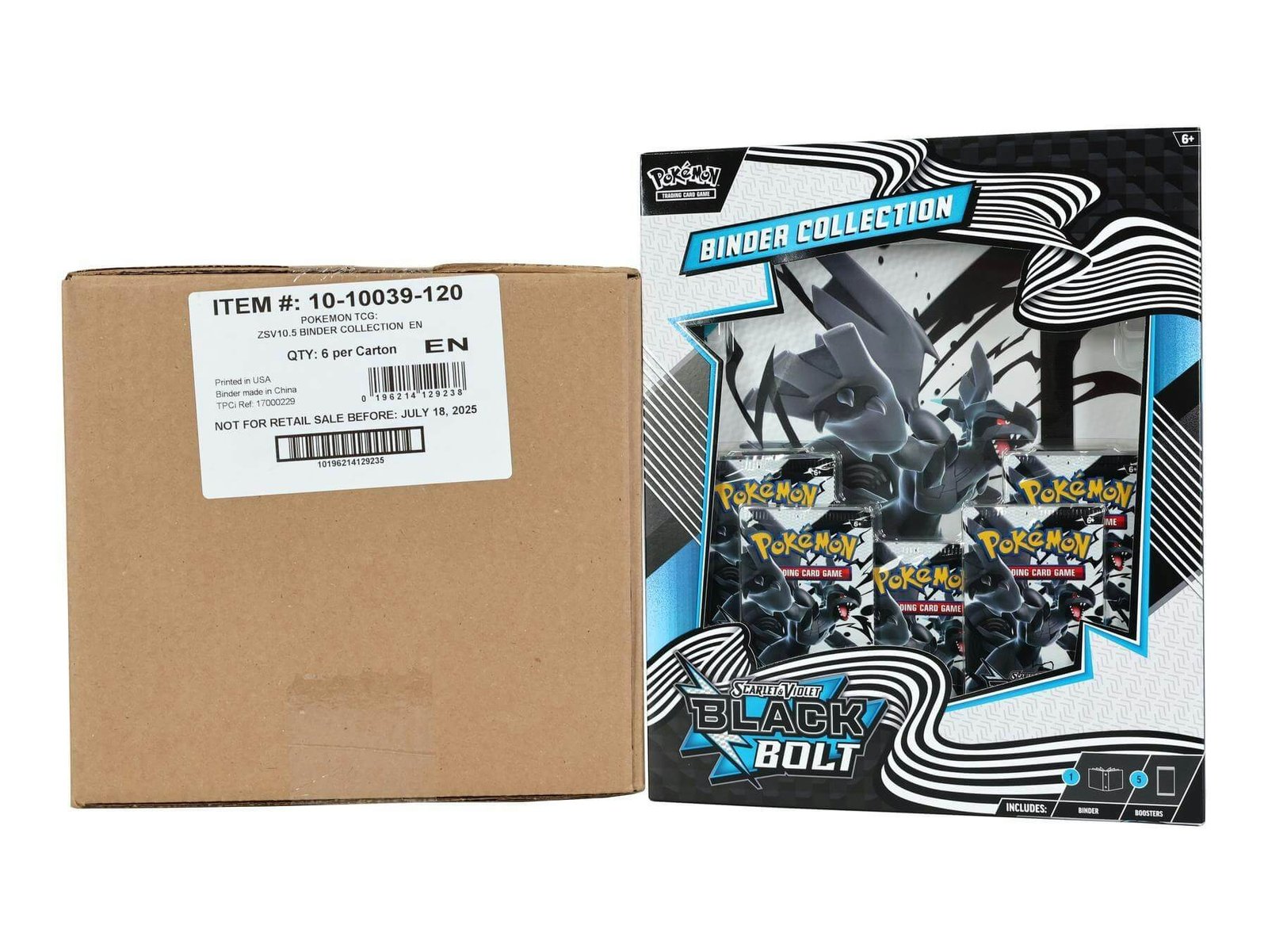 Pokémon TCG: Scarlet & Violet (SV10.5) Black Bolt Binder Collection 6-Box Case