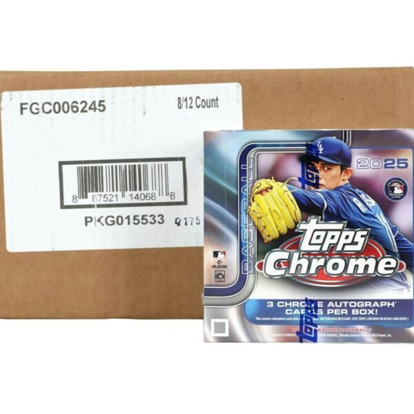 2025 Topps Chrome Baseball Hobby Jumbo 8-Box Case