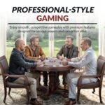 Hathaway Bridgeport 48-in Poker Table and Dining Top with 4 Arm Chairs – Walnut Finish BG2348W (image 3)