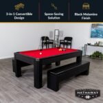 Hathaway Park Avenue 7-ft Pool Table Combo Set with Benches – Black with Red Felt BG2530PR (image 2)