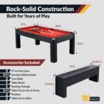 Hathaway Park Avenue 7-ft Pool Table Combo Set with Benches – Black with Red Felt BG2530PR (image 3)