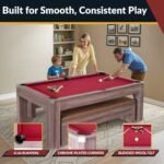 Hathaway Newport 7-ft Pool Table Combo Set with Benches – Light Oak with Red Felt BG2535P (image 3)
