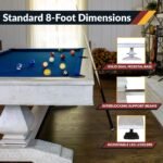 Hathaway Montecito 8-ft Pool Table – Driftwood Finish with Blue Felt BG5021 (image 3)