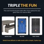 Hathaway Newport 7-ft Pool Table Combo Set with Benches – Rustic Gray with Blue Felt BG50374 (image 2)