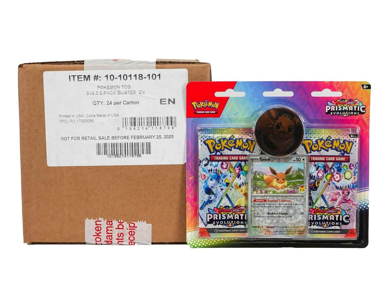 Pokémon TCG: Scarlet & Violet (SV8.5) Prismatic Evolutions 2-Pack Blister Case (24ct)