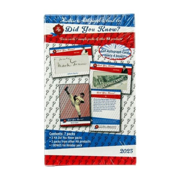 Did You Know? Hobby Box (Historic Autographs 2025)