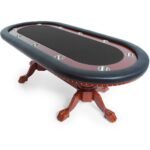 BBO Poker Tables Rockwell Mahogany Oval Poker Table (image 2)